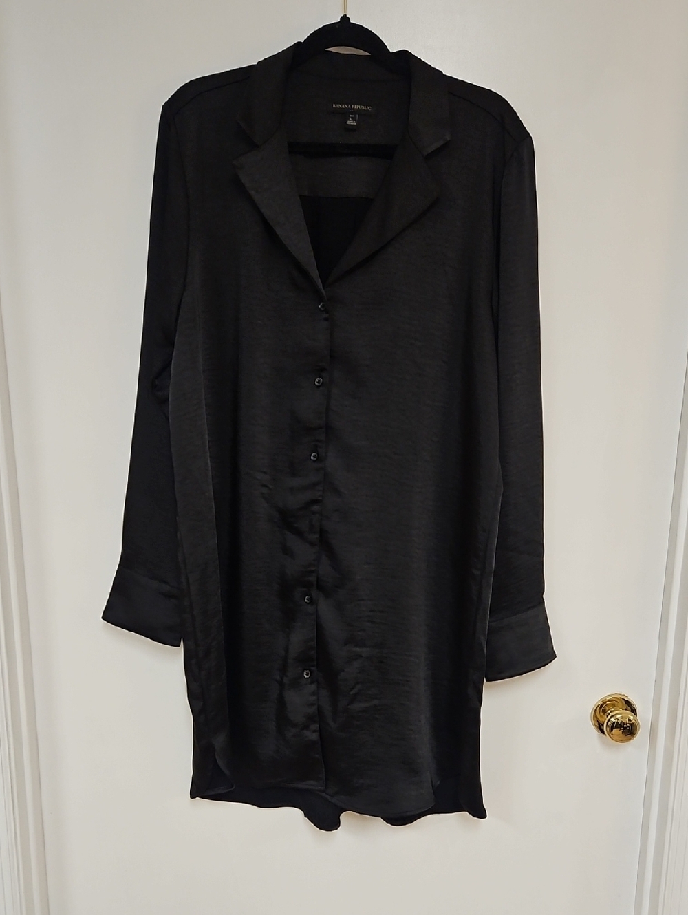 Banana Republic Black Long Shirt Dress